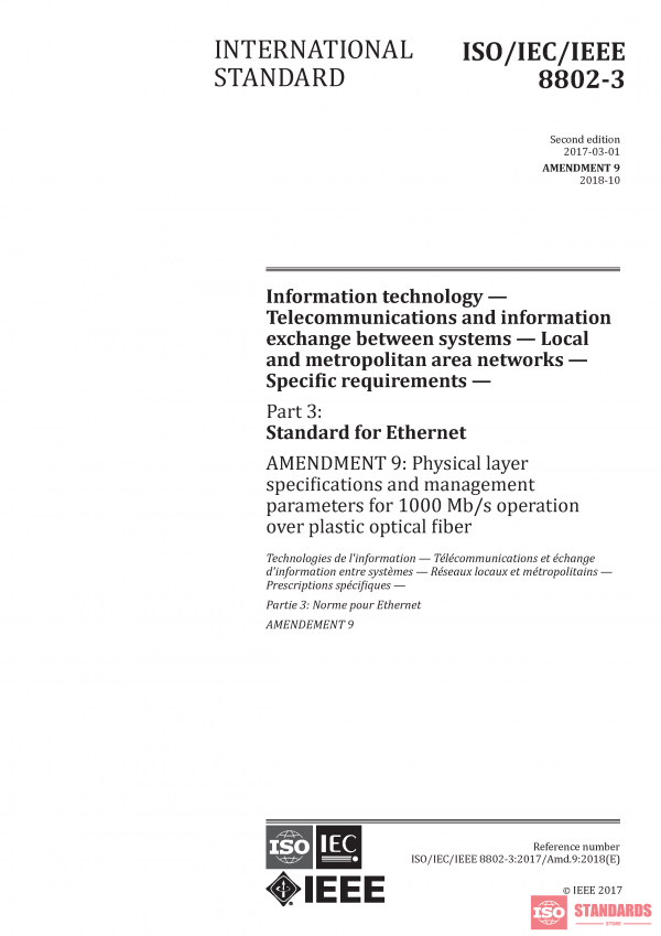 ISO/IEC/IEEE 8802-3:2017/AMD9:2018 PDF