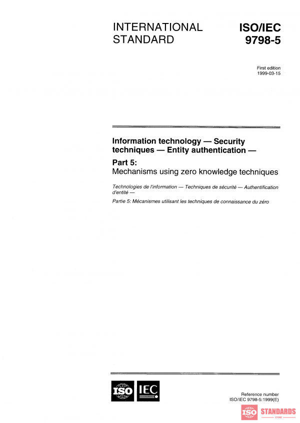 ISO/IEC 9798-5:1999 PDF