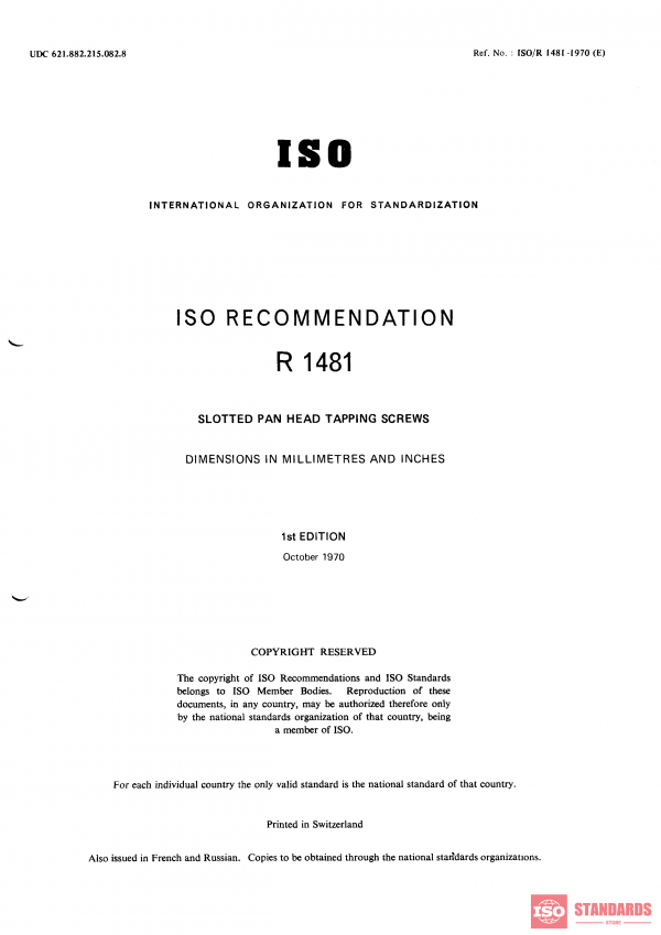 ISO/R 1481:1970 PDF