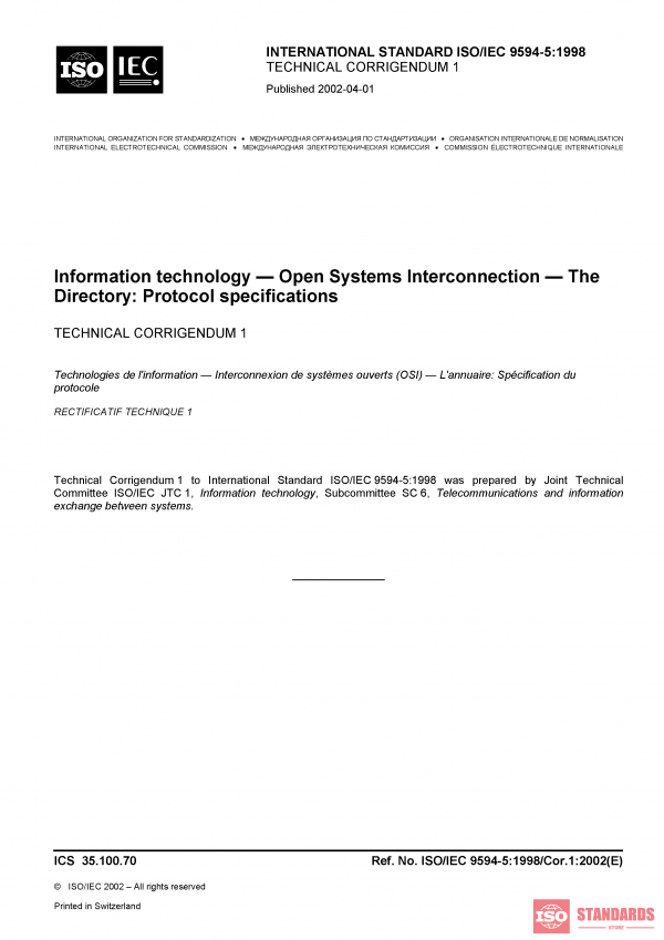 ISO/IEC 9594-5:1998/Cor 1:2002 PDF