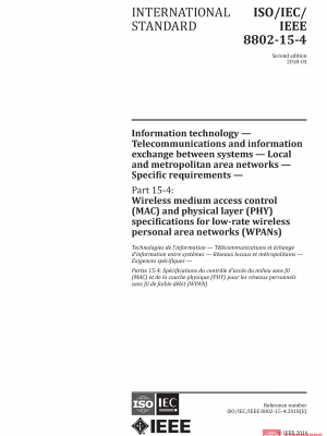 ISO/IEC/IEEE 8802-15-4:2018 PDF