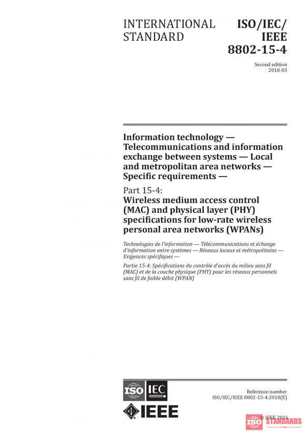 ISO/IEC/IEEE 8802-15-4:2018 PDF