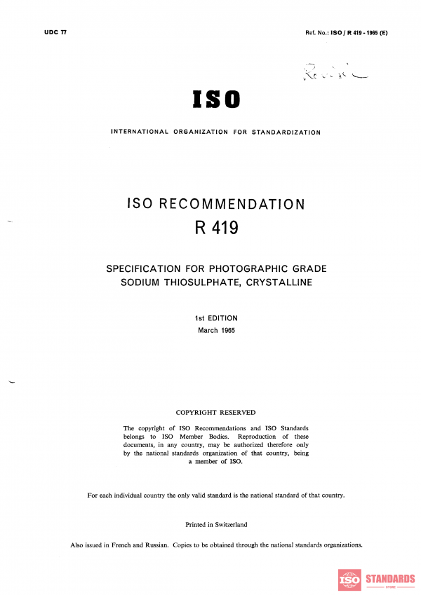 ISO/R 419:1965 PDF