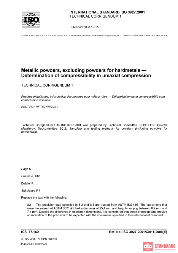 ISO 3927:2001/Cor 1:2008 PDF