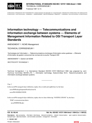 ISO/IEC 10737:1994/Amd 1:1994/Cor 1:1997 PDF