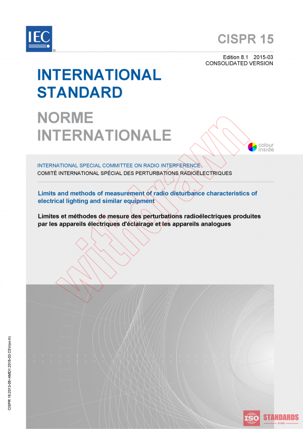 CISPR 15:2013+AMD1:2015 CSV PDF
