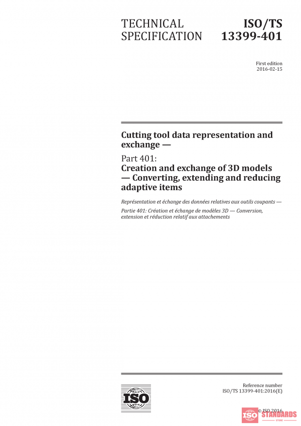 ISO/TS 13399-401:2016 PDF