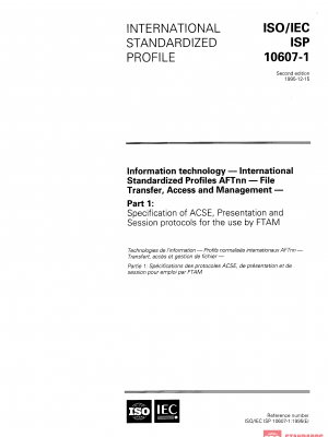 ISO/IEC ISP 10607-1:1995 PDF