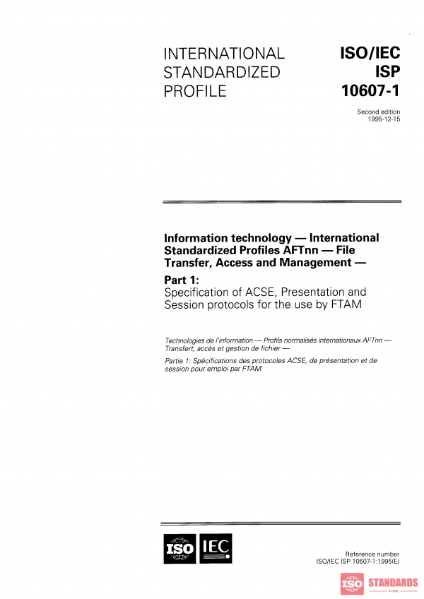 ISO/IEC ISP 10607-1:1995 PDF