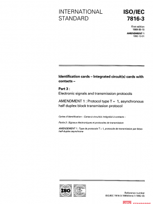 ISO/IEC 7816-3:1989/Amd 1:1992 PDF