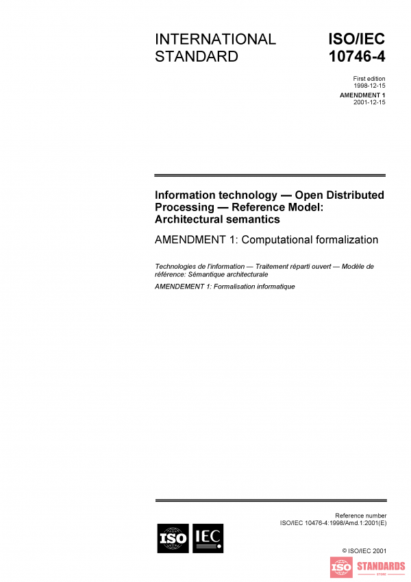 ISO/IEC 10746-4:1998/Amd 1:2001 PDF