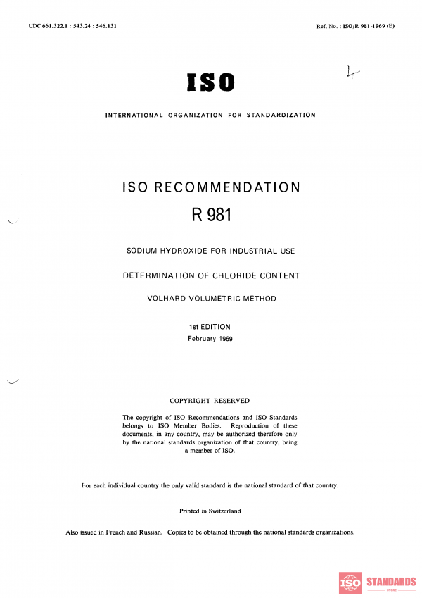 ISO/R 981:1969 PDF