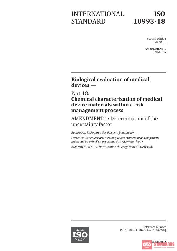 ISO 10993-18:2020/Amd 1:2022 PDF