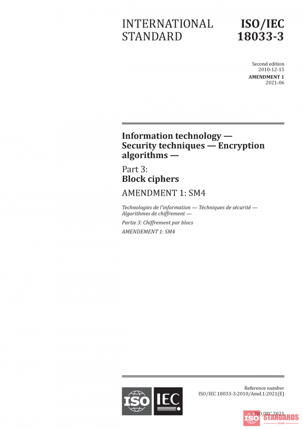 ISO/IEC 18033-3:2010/Amd 1:2021 PDF