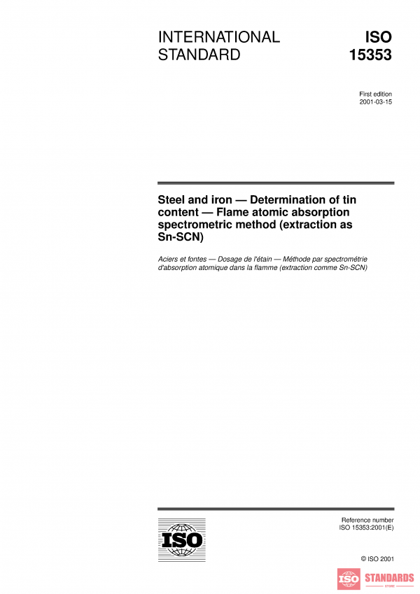ISO 15353:2001 PDF