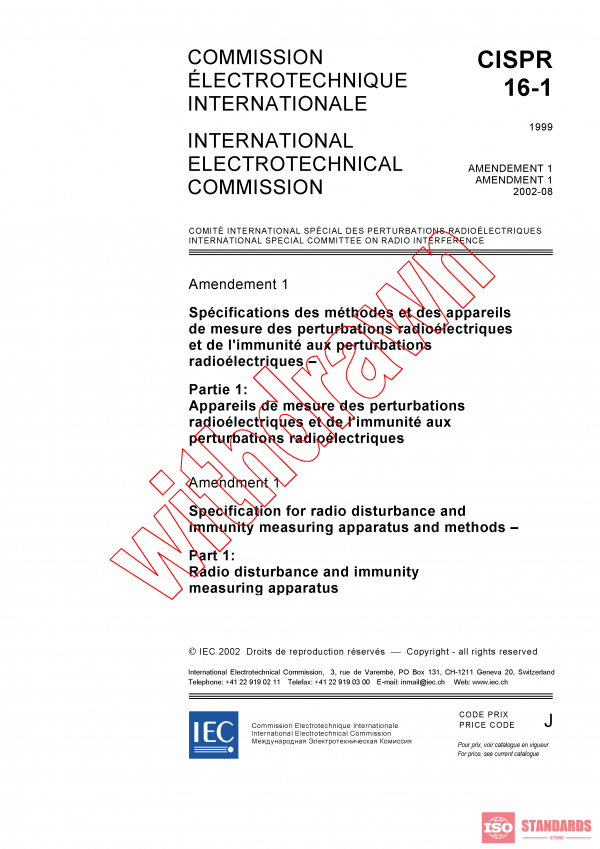 CISPR 16-1:1999/AMD1:2002 PDF