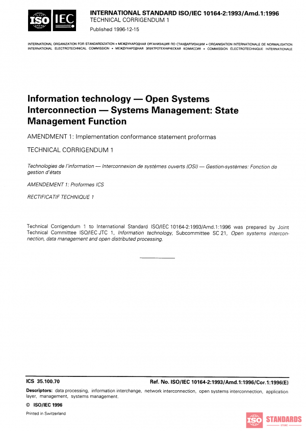 ISO/IEC 10164-2:1993/AMD1:1996/COR1:1996 PDF