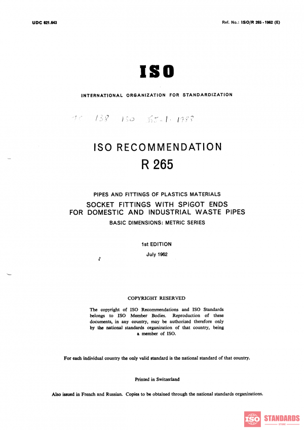 ISO/R 265:1962 PDF