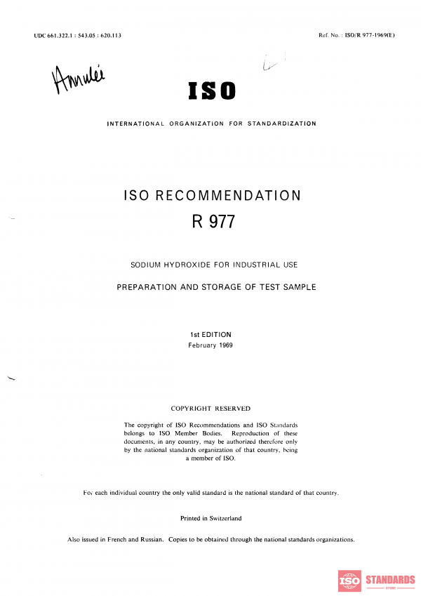 ISO/R 977:1969 PDF