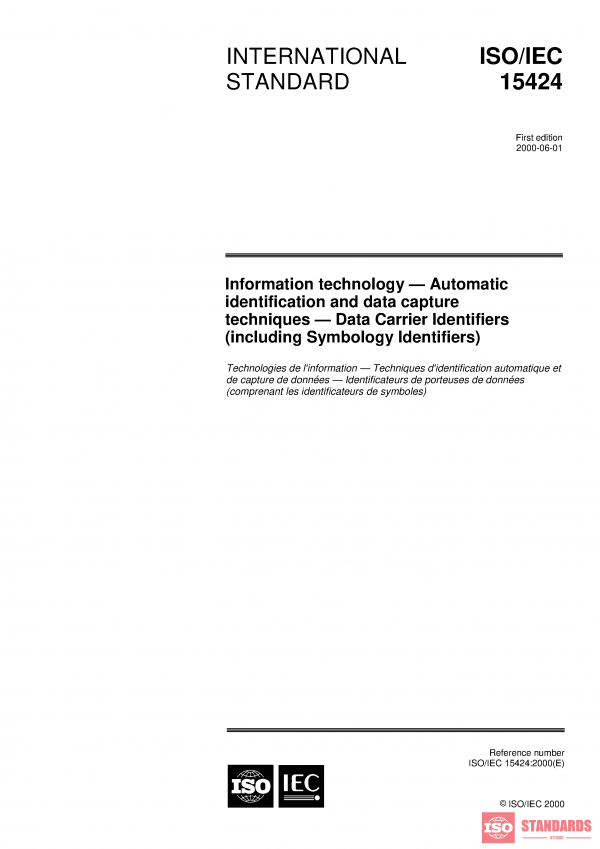 ISO/IEC 15424:2000 PDF