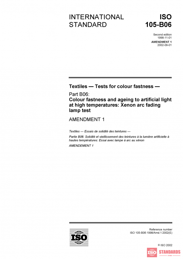 ISO 105-B06:1998/Amd 1:2002 PDF