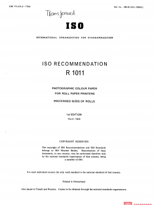 ISO/R 1011:1969 PDF