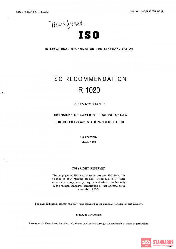 ISO/R 1020:1969 PDF