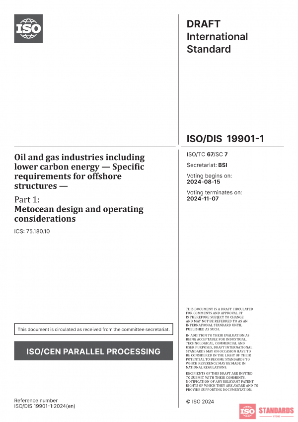 ISO/DIS 19901 -1 Draft:2024 PDF