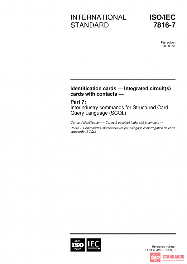 ISO/IEC 7816-7:1999 PDF