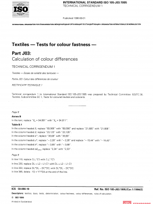 ISO 105-J03:1995/Cor 1:1996 PDF