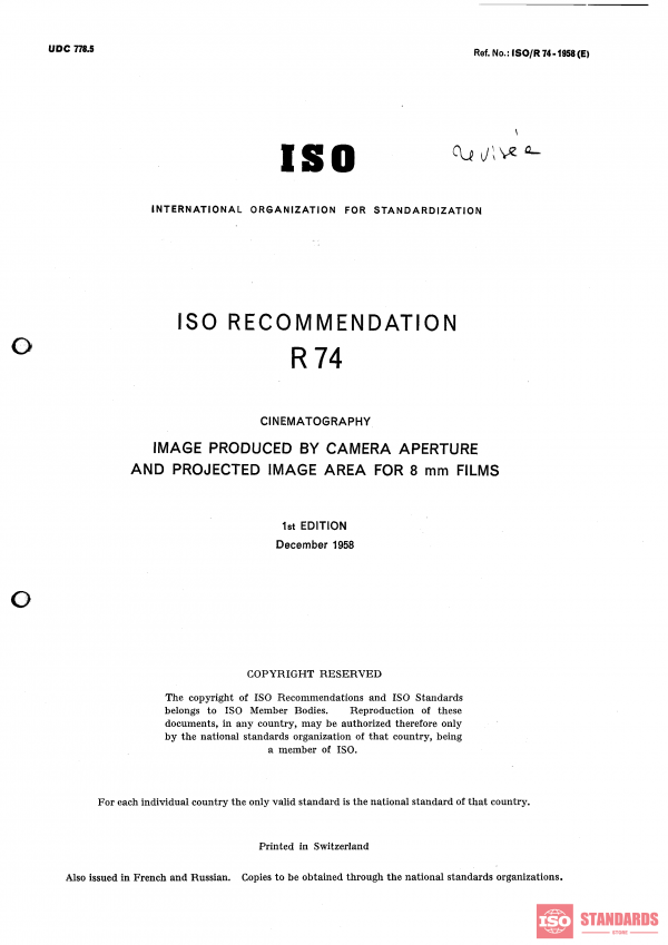 ISO/R 74:1958 PDF