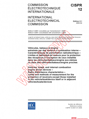 CISPR 12:2001+AMD1:2005 CSV PDF