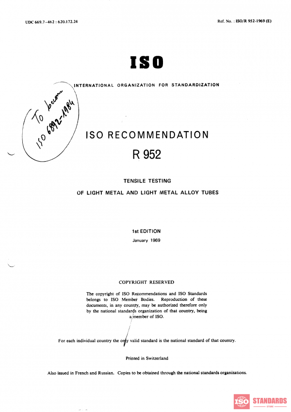 ISO/R 952:1969 PDF