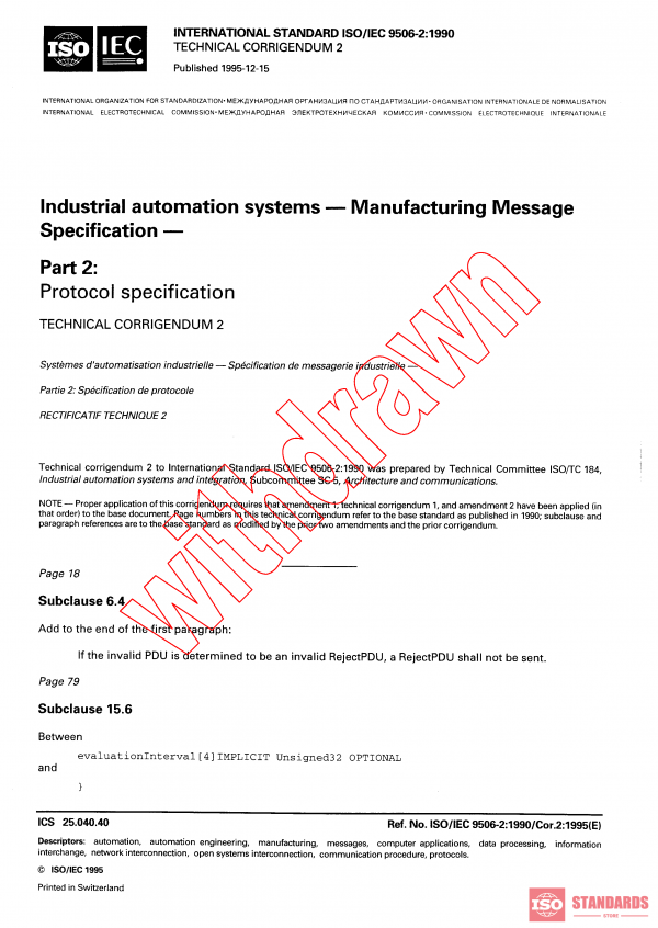 ISO/IEC 9506-2:1990/COR2:1995 PDF