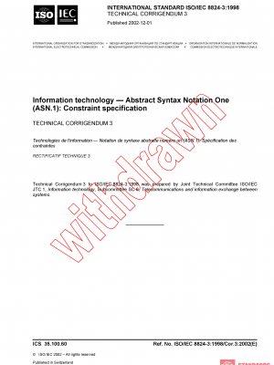 ISO/IEC 8824-3:1998/COR3:2002 PDF