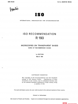 ISO/R 193:1961 PDF