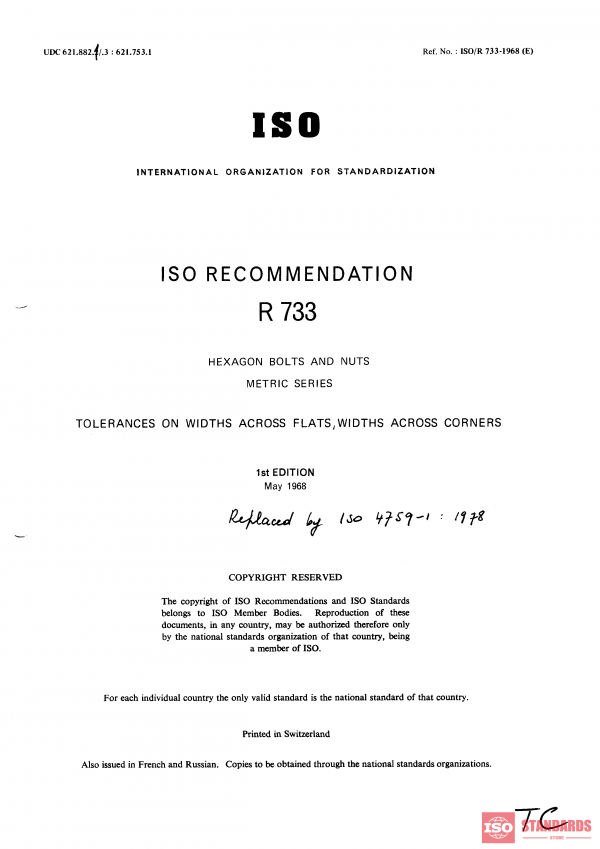 ISO/R 733:1968 PDF