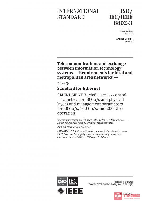 ISO/IEC/IEEE 8802-3:2021/AMD3:2021 PDF
