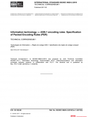 ISO/IEC 8825-2:2015/Cor 1:2017 PDF