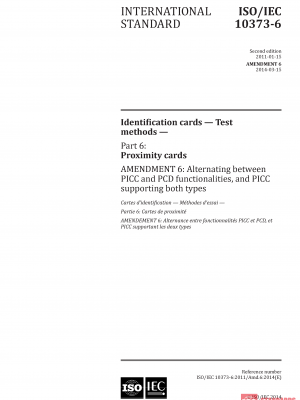 ISO/IEC 10373-6:2011/FDAmd 6 PDF