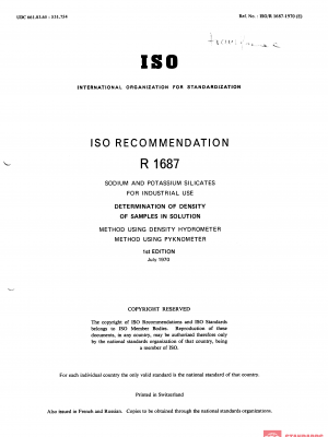 ISO/R 1687:1970 PDF