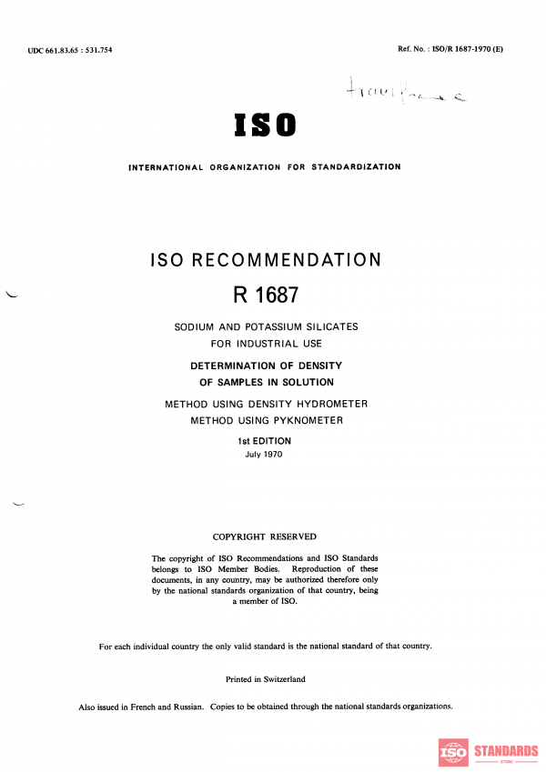 ISO/R 1687:1970 PDF