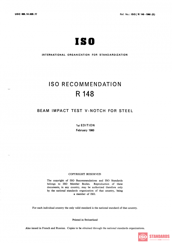 ISO/R 148:1960 PDF