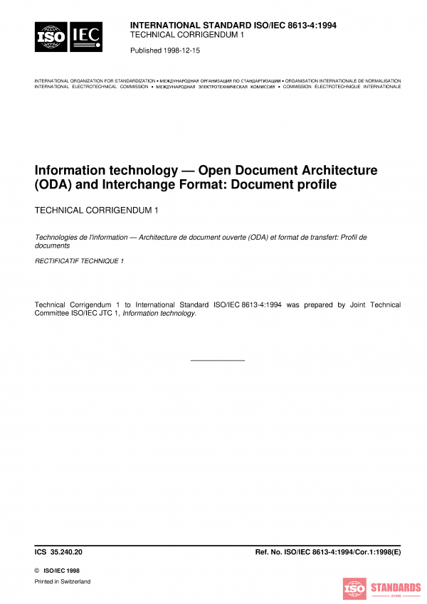 ISO/IEC 8613-4:1994/COR1:1998 PDF