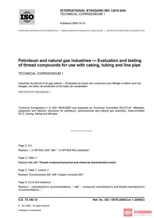 ISO 13678:2000/Cor 1:2005 PDF