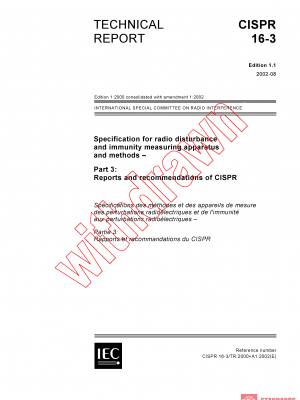 CISPR TR 16-3:2000+AMD1:2002 CSV PDF