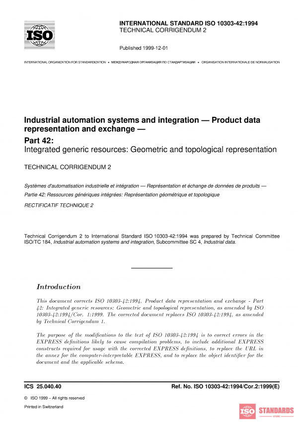 ISO 10303-42:1994/Cor 2:1999 PDF