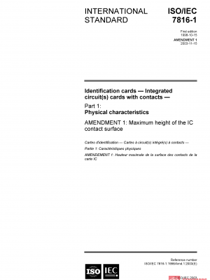 ISO/IEC 7816-1:1998/AMD1:2003 PDF