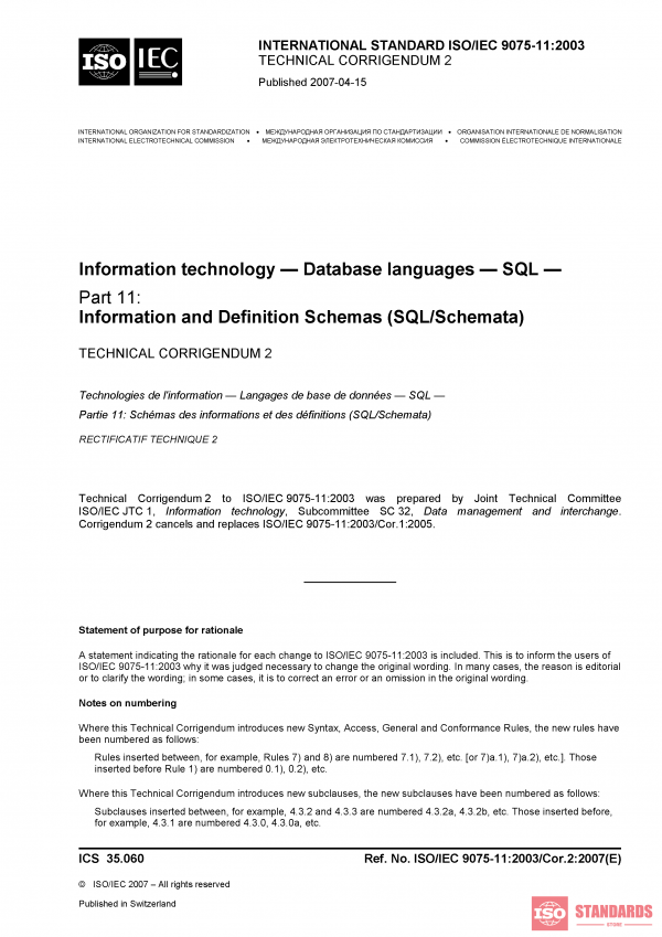 ISO/IEC 9075-11:2003/Cor 2:2007 PDF