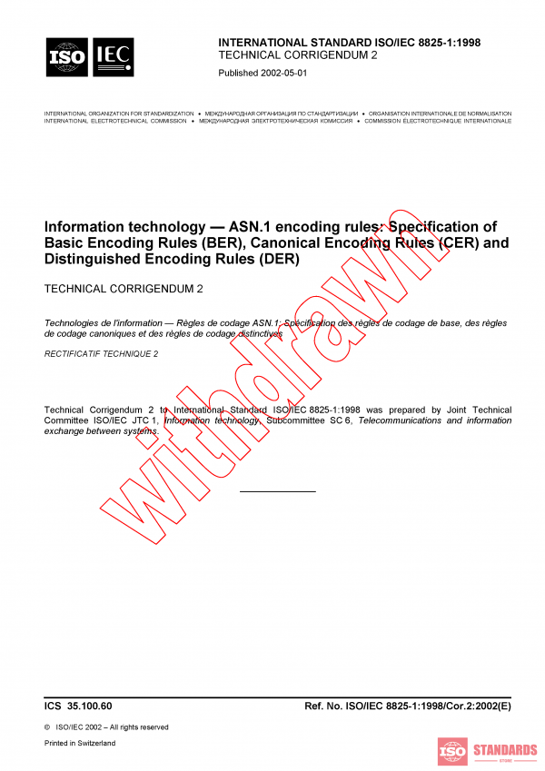 ISO/IEC 8825-1:1998/COR2:2002 PDF